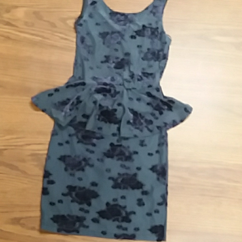 Sage peplum dress